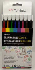 Tombow Mono Drawing Pens Colors, Fine Line Pens 8ct (66407)