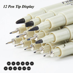 12Pcs Fine Tip Manga Drawing Pens Needle Line Art Sketch Marker Set