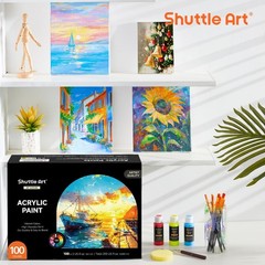 Acrylic Paint 100 Colors 2oz Bottles, Artist Quality, Non-Toxic, Craft Set