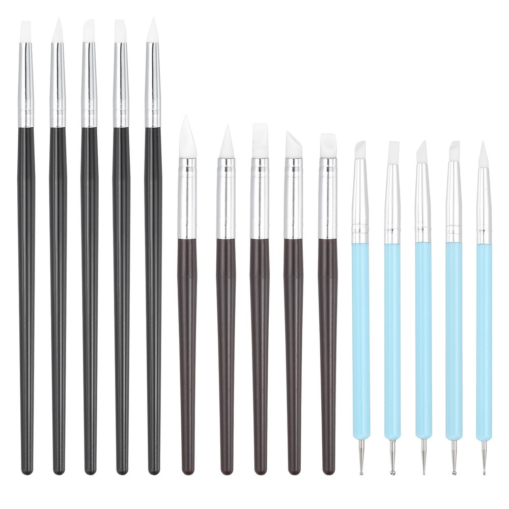 15 Pcs Silicone Clay Sculpting Tool, Red Brown/White (5mm/8mm)