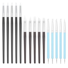15 Pcs Silicone Clay Sculpting Tool, Red Brown/White (5mm/8mm)