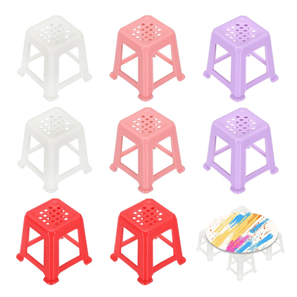 8Pcs Mini Canvas Stands for Painting, Small Canvas Stands, White/Pink/Purple/Red
