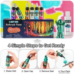 X ARTY HUB 0.75 Fl Oz (Pack of 43), 42 colors with 4.05 fl oz thinner
