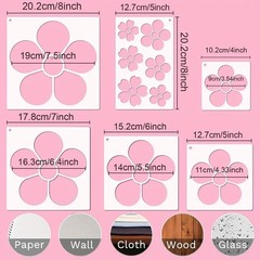 22pcs Large Flower Stencils for Painting, Plastic Reusable Floral Daisy…