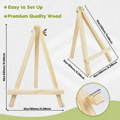 Conda 6 Pack 9 Inch Mini Wooden Display Easels, A-Shaped Mini Easel Stand for…