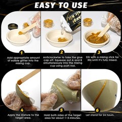 Kintsugi Repair Kit, Food Safe Gold & Silver Kintsugi Kit for Broken Ceramics, G
