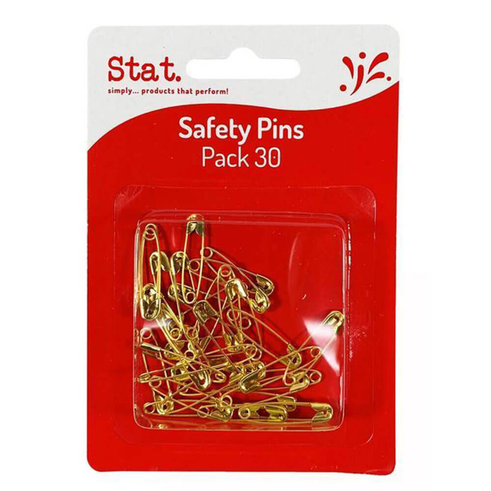 Stat Safety Pins Pack of 30 Gold Simple Fastening Device Durable High Quality