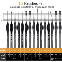 PANDAFLY Detail Paint Brushes Set, 15pcs Miniature Brushes for Fine Detailing…