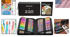 130 Color Gel Pens Set with Bonus Coloring Book