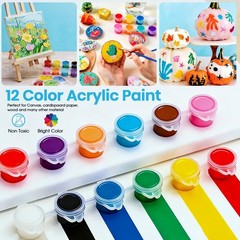 24 Pack Mini Acrylic Paint Set – 12 Colors Washable Acrylic Paint Strips for …