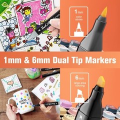 80 Colors Markers Graphic Drawing Painting Alcohol Art Dual Tip Sketch Pens