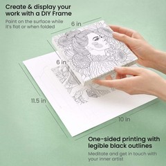 ARTEZA Adult Coloring Book, Portrait Illustrations, 30 Sheets, 10×11.5 Inches, D