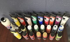 Assorted Acrylic Paints Partially Used Lot 35 Please Read Description