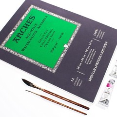 Arches Watercolor Paper 10×14 Inch Cold Press 12 Sheets 100 Cotton Acid Free