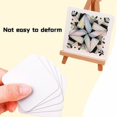 60 Pcs Artist’s Square Blank Paper 4.5 x Inch Drawing Sheets White
