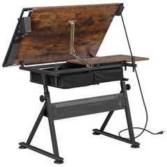 Adjustable Drafting Table for Artists – Drawing Table with Drawers & Outlet