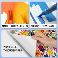 120 Colors Acrylic Paint Markers Set – Brush Tip, Quick Drying Ink for Rock, Woo