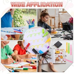 10 Pcs Art Marker Pen Double-Ended Colored Pen Dual Sketch Marker, Black