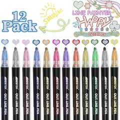 Expressive Marker Pens in 12 Colors for Stunning Art Projects & Crafts