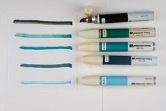 Vintage Faber Alcohol Markers – Blue/Green/Black – Chisel Tip (MRK-015)