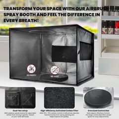 Airbrush Spray Booth with Dual Exhaust Fans,Portable Airbrush Paint Booth for Ai