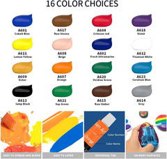 Acrylic Paint Set for Pumpkin Painting, 16 Colors Painting Supplies for Canvas W
