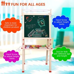 Ragstone Kids Easel Child Easel with Paper roll Double Sized Blackboard Chalk…