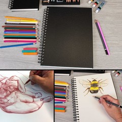 8.5″ x 11″ Hardbound Sketch Book 70 Pound (110gsm), Book of 80-Sheets (2 books)