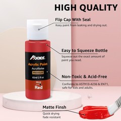 ABEIER Acrylic Paint Set, 56 Colors 2 Fl Oz (Pack of 56), 56colors