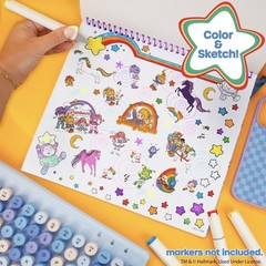 Rainbow Brite Set set Sketchbook with 100 Stickers kids nursery