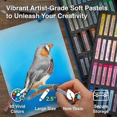 COLOUR BLOCK Soft Pastels for Artists – 80 1 Count (Pack of 80), Multicolor