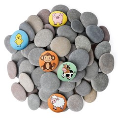 36 PCS Small 1.65-2.09″ Smooth Natural River Rocks for Painting, Flat Paintin…