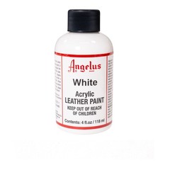 Angelus Acrylic Leather Paint White 4 Oz Water Based Non Peel Non Crack