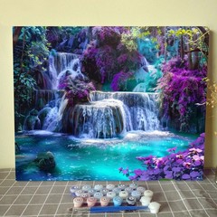 Rainforest Waterfall Paint by Numbers Tropical Forest Paint by Numbers Kits f…