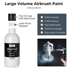 Nicpro White Large Airbrush Paint (8.45 oz, 250 8.45 Fl Oz (Pack of 1),