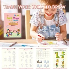Magic Book for Kids, Age 2-6 Year Old Girls Boys Sank Magic Practice Copybook,