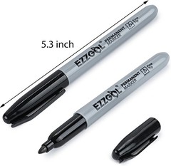 Versatile 24-Pack Black Fine Tip Permanent Markers – Ideal for School and Office