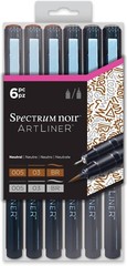Spectrum Noir * Neutral – brown, grey * 6 pc – 0.05, 0.3 & brush nib * Artliner