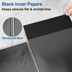 Art Portfolios 11″x17″ Large Portfolio Folder with 30 Pockets & Black Inner S…