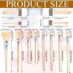PEUTIER 12pcs Gilding Brush Set, Acrylic Gold Leaf Medium, Wood Color, Artist