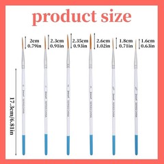 Fine Point Rigger Brush Set: 6 Nylon Burshes for Acrylic & Watercolor Art