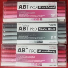 NEW Tombow ABT Pro Dual Tip Marker, Grey, and 2 Pink Tones FREE SHIPPING