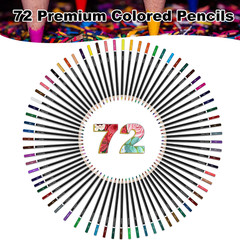 72 Professional Colored Pencils for Adult Coloring Books