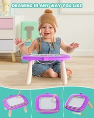 Kikapabi Magnetic Drawing Board Toddler Learning Toy, Purple – 1, 2, 3 Year Old