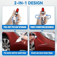 Touch Up Paint for Cars, Pure Red Car Paint Scratch Repair, Universal Pure Red