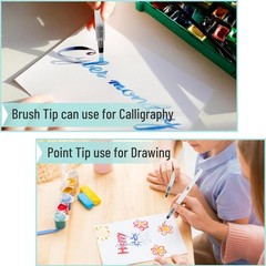 Mr. Pen- Watercolor Brush Pens, 6 pcs, Brushes Set, Large, White