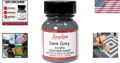 1 Fluid Ounce Dark Grey Leather Paint Fade Resistant for Interior Exterior Use