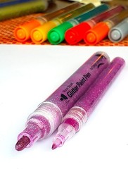 24 Glitter Pens for Rock, Ceramic, Glass, Fabric Painting