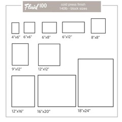 Fluid 100 Watercolor Paper Block, 6 x 8 inches, 15 Sheets. 140 Kitchen
