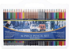 Drawing Pencils Set 36 Count Multi-Media Art Sketching Coloring Supply